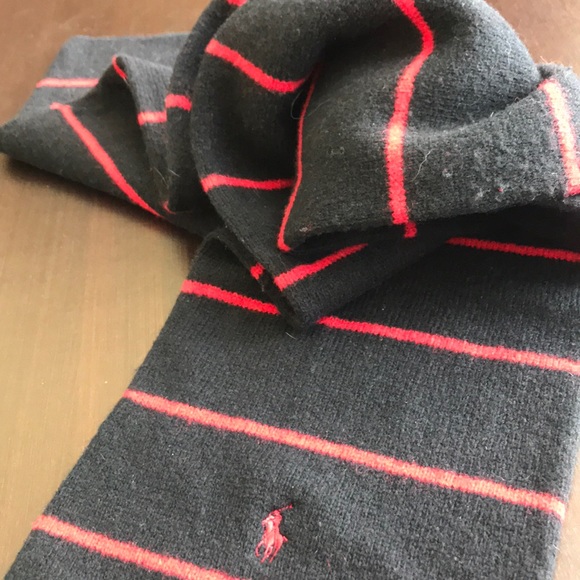 POLO RALPH LAUREN VARSITY STRIPES 100% LAMBS WOOL - Picture 1 of 3